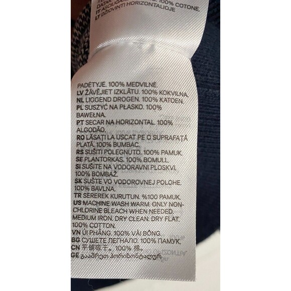 H&M Sweater Navy Fair Isle Nordic Cotton Crew Neck Long Sleeve Pullover - Picture 7 of 9